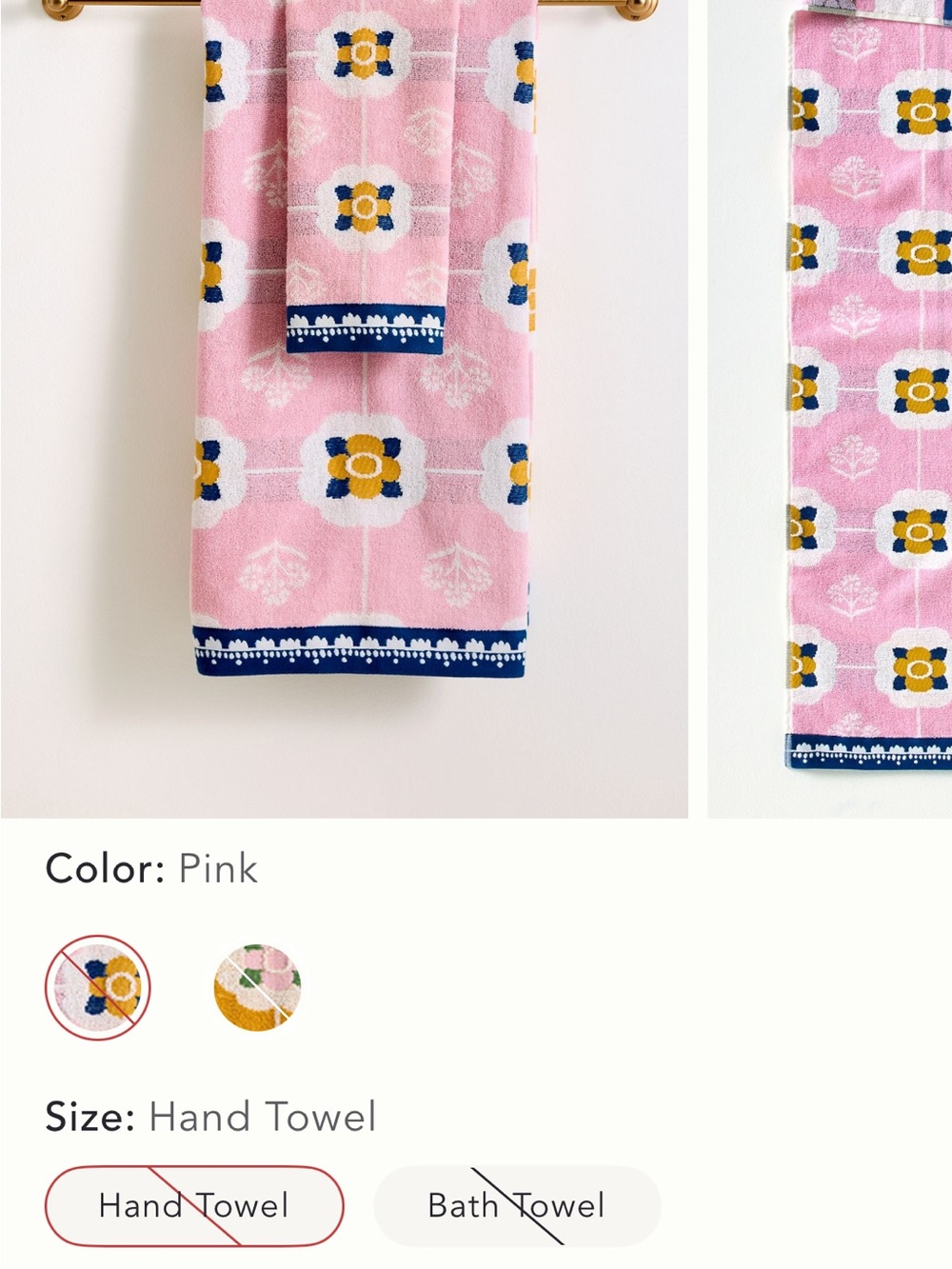 Anothropologie Floral Hand Towel